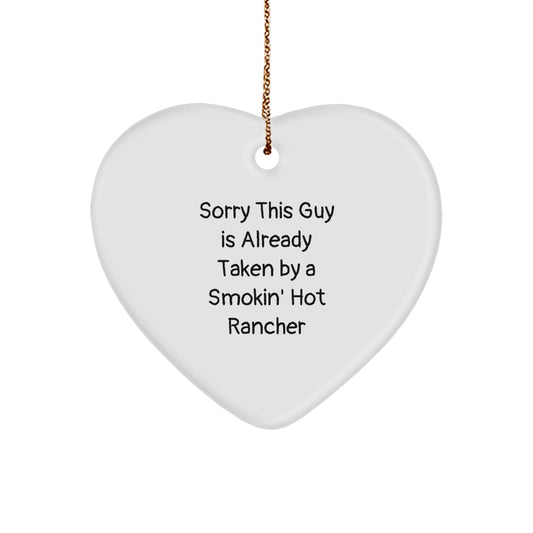 Funny Rancher Heart Ornament Gifts from Men Friends to Rancher Men for Christmas Unique Gifts - Image 1