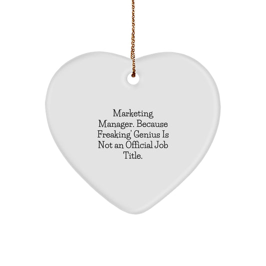 Funny Marketing Manager Heart Ornament Gifts from Coworkers to Marketing Manager Men at Christmas Unique Gifts - Image 1