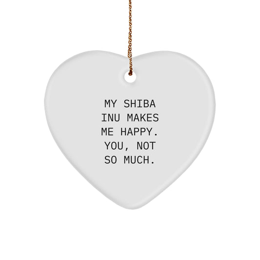 Shiba Inu Dog Gifts from Family - Funny Heart Ornament for Christmas Unique Gifts for Men Women Friends - Image 1