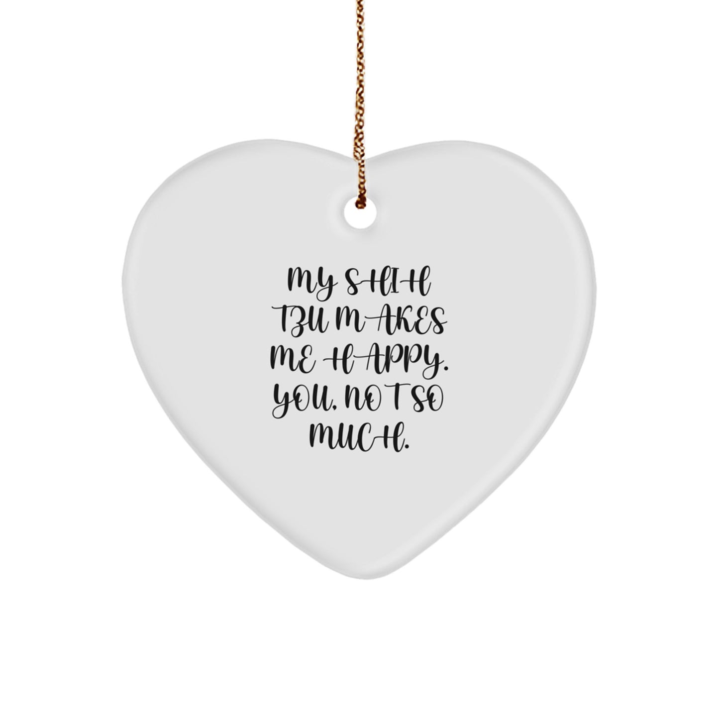Funny Shih Tzu Dog Heart Ornament Gifts from Women to Friends and Family for Christmas Unique - Image 1