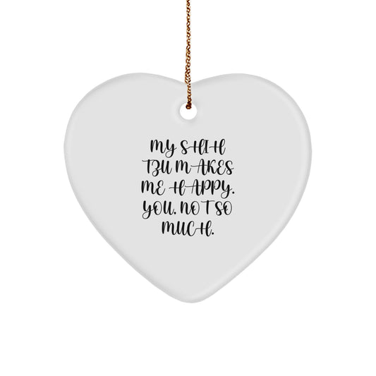 Funny Shih Tzu Dog Heart Ornament Gifts from Women to Friends and Family for Christmas Unique - Image 1