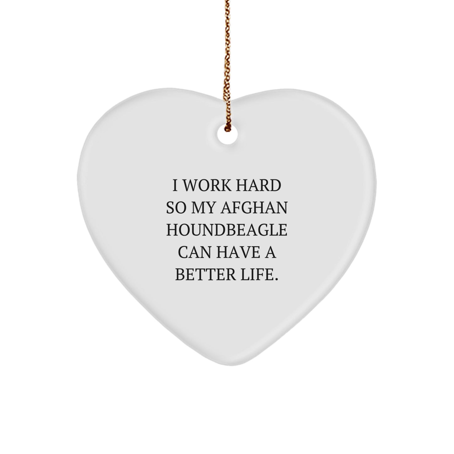 Funny Afghan Hound Dog Gifts, Heart Ornament for Men, Women, Friends, Family, Christmas Unique Gifts from Men, Women, Friends, Family to Afghan Hound Dog Owners, Heart-Shaped Decorative Item - Image 1