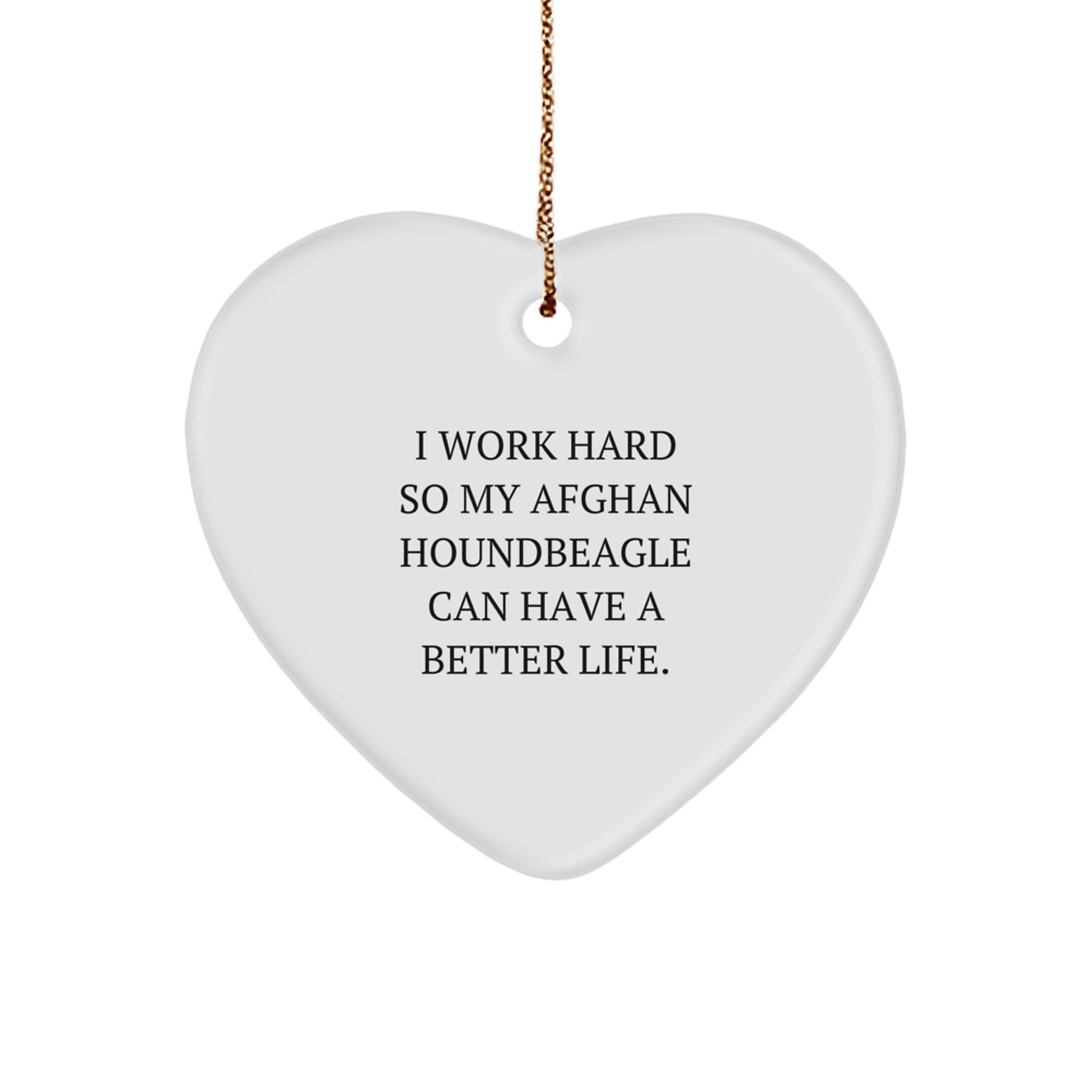 Funny Afghan Hound Dog Gifts, Heart Ornament for Men, Women, Friends, Family, Christmas Unique Gifts from Men, Women, Friends, Family to Afghan Hound Dog Owners, Heart-Shaped Decorative Item - Image 1
