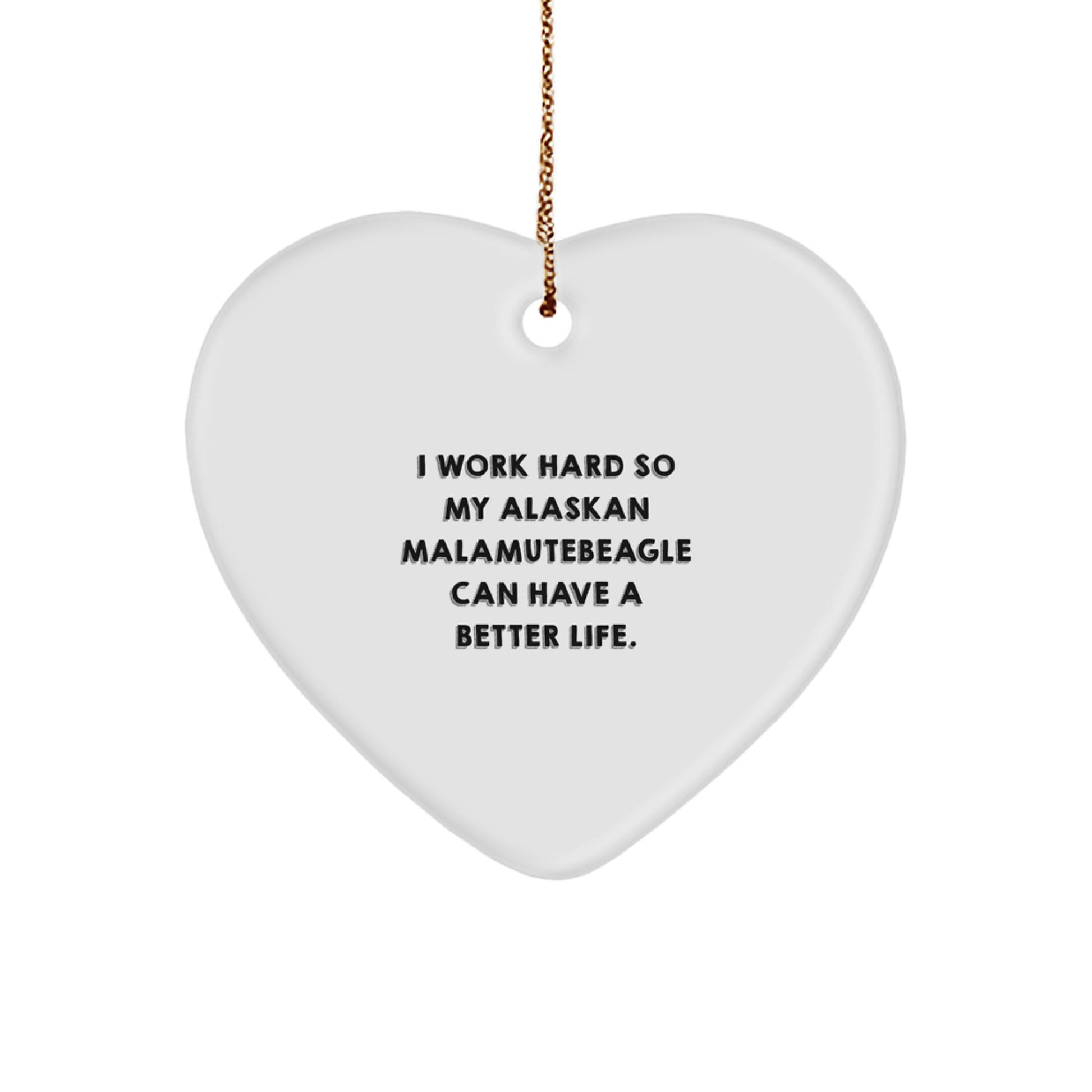 Funny Alaskan Malamute Dog Heart Ornament, Gifts for Alaskan Malamute Dog Lover, Christmas Unique Gifts from Family, Heartfelt Alaskan Malamutebeagle Love - Image 1