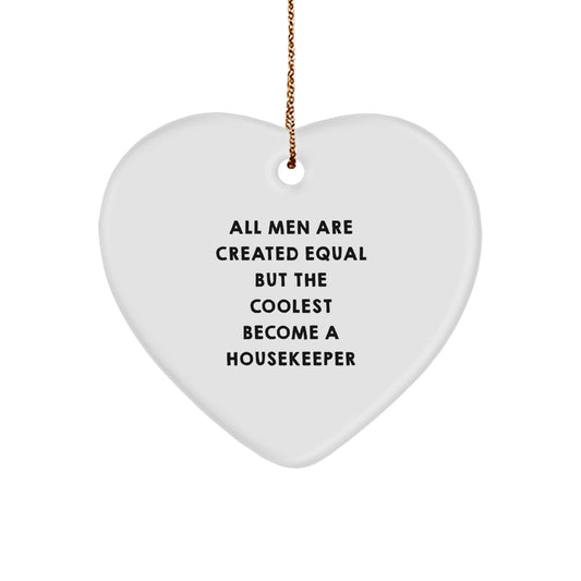 Funny Housekeeper Heart Ornament Gifts from Men and Women for Christmas Unique Housekeeper - Image 1