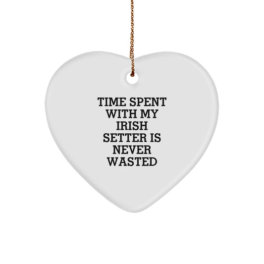 Funny Irish Setter Dog Gifts, Heart Ornament, for Christmas Unique Gifts from Men to Friends - Image 1