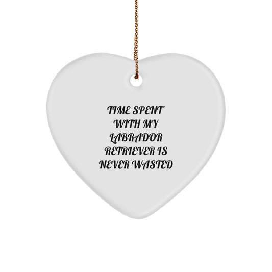 Labrador Retriever Dog Heart Ornament Gift from Friends to Family Members for Christmas - Image 1