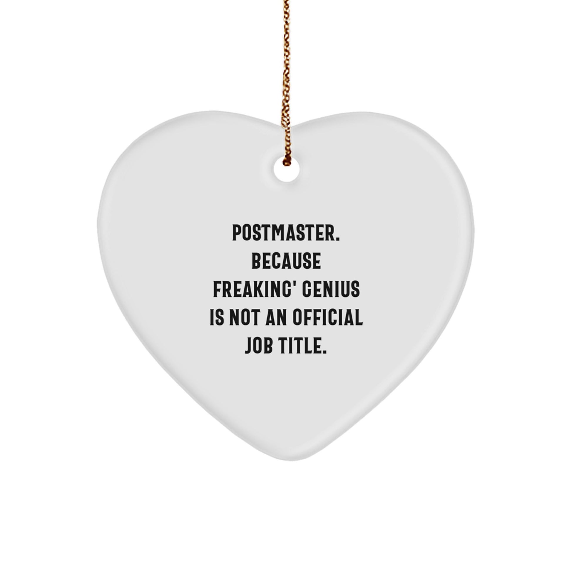 Funny Postmaster Gifts from Friends, Heart Ornament Quote Postmaster Christmas Unique Gifts, Gifts for Postmaster Men - Image 1