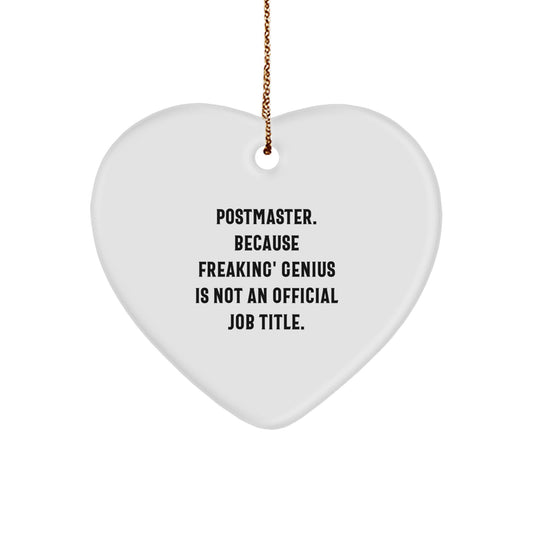 Funny Postmaster Gifts from Friends, Heart Ornament Quote Postmaster Christmas Unique Gifts, Gifts for Postmaster Men - Image 1