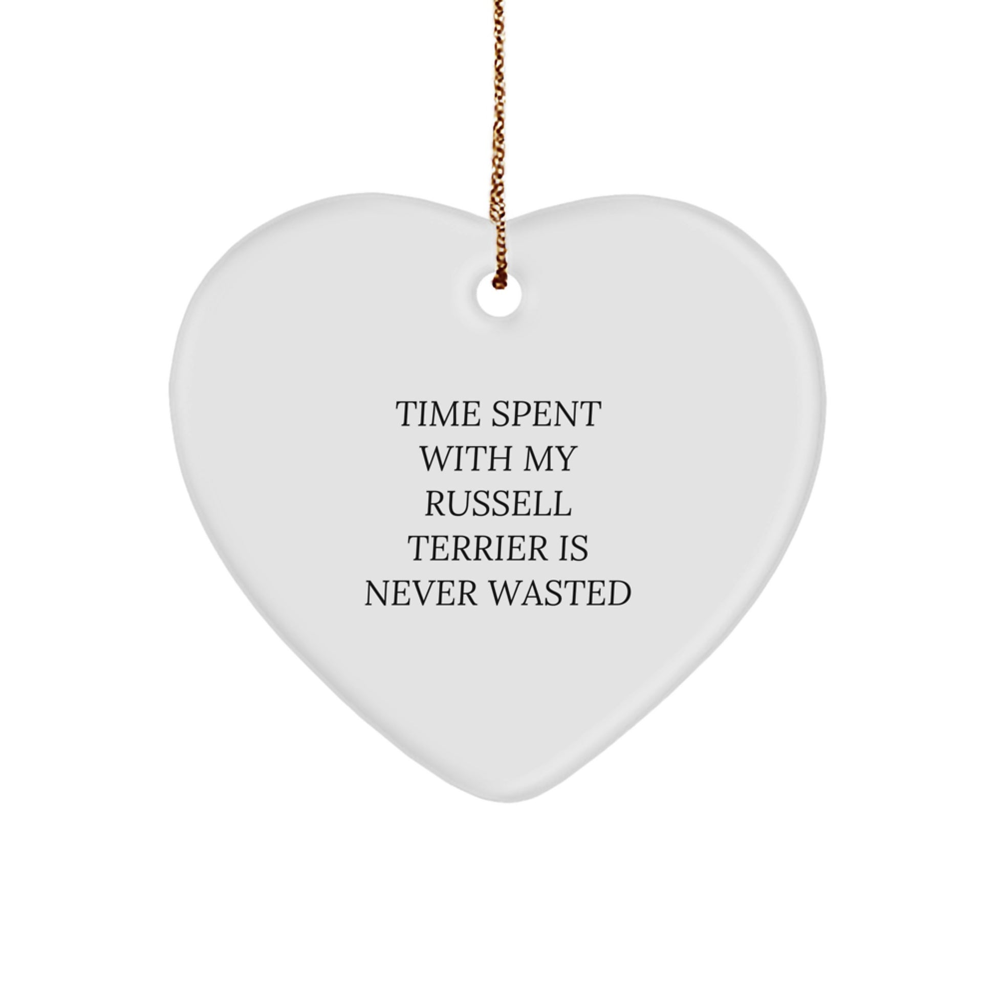 Russell Terrier Dog Gifts from Men to Family - Christmas Unique Gifts for Russell Terrier Dog Owners - Heart Ornament with Funny Quote - Image 1