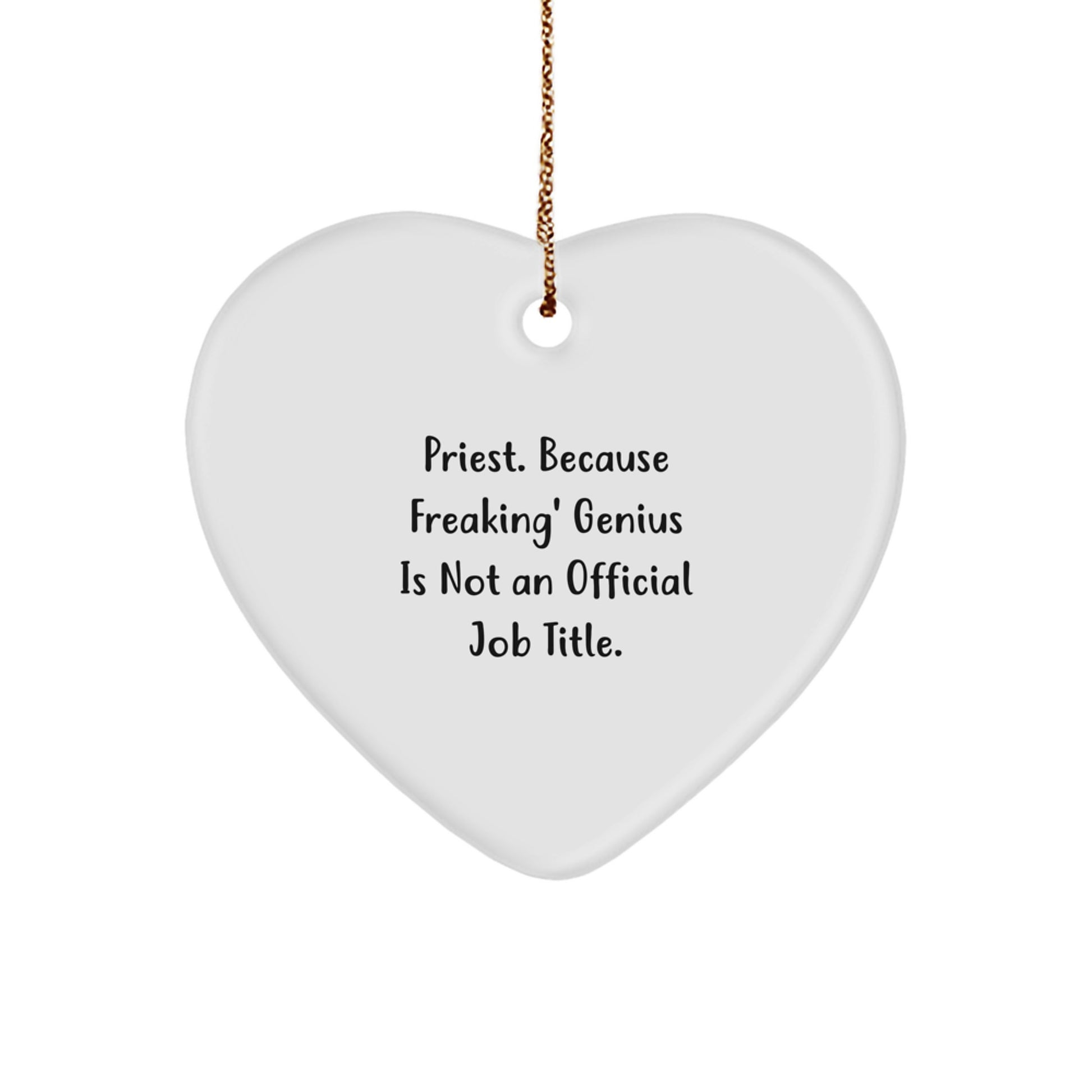 Funny Priest Heart Ornaments, Gifts from Men for Priest, Christmas Unique Gifts for Him - Image 1