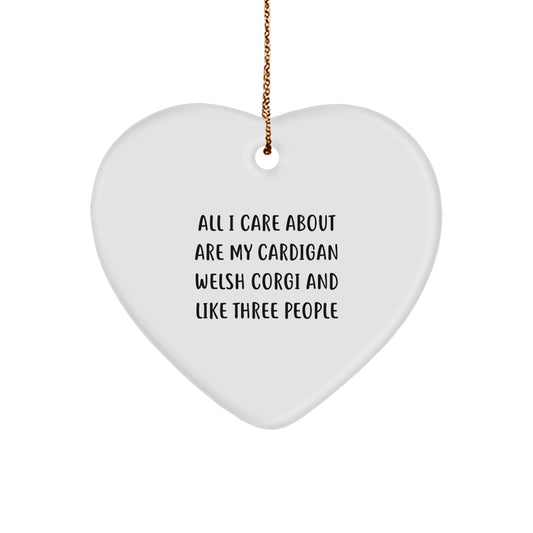 Funny Cardigan Welsh Corgi Dog Lover Heart Ornament Gifts from Family for Dog Enthusiasts, Unique Christmas Unique Gifts for Her, Him, Friends, or Coworkers - Image 1