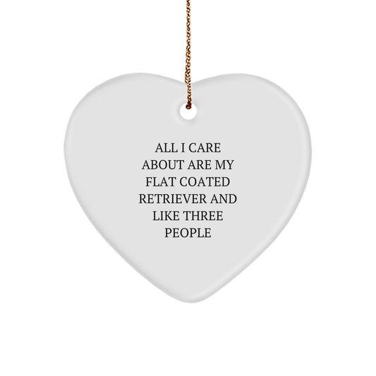 Funny Flat Coated Retriever Dog Gifts, Heart Ornament for Men, Women, Friends, Family, Gifts from the Heart, for Christmas Unique Gifts - Image 1