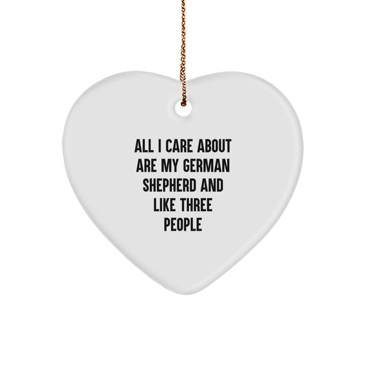 Funny German Shepherd Dog Gifts from Men, German Shepherd Dog Lovers Gifts for Women, Heart Ornament with Inspirational Quote, Unique Christmas Unique Gifts - Image 1