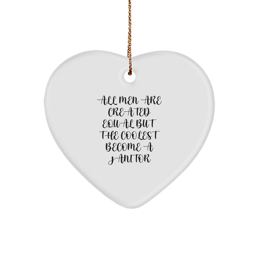 Funny Janitor Gifts from Men - Heart Ornament for Janitor Friends - Unique Christmas Decorations Janitor Men - Image 1