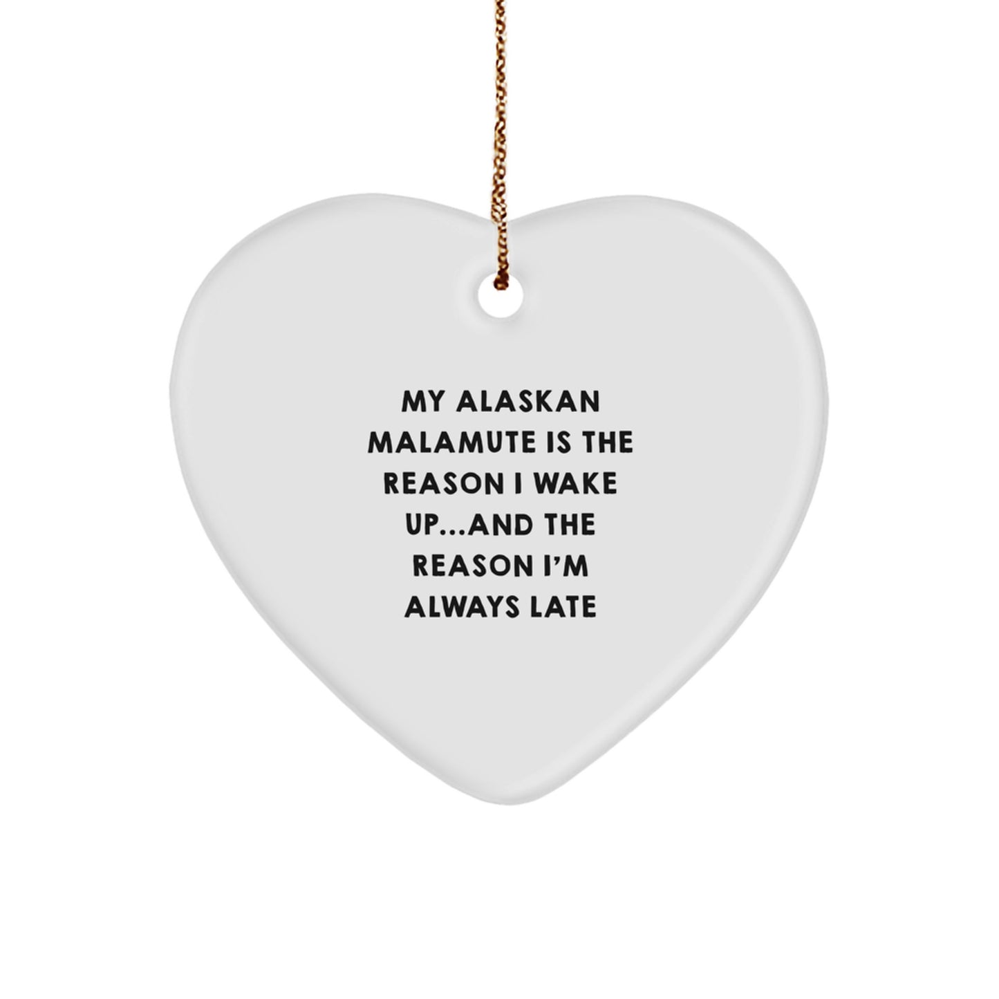 Funny Alaskan Malamute Dog Lover Christmas Unique Gift for Men, Heart Ornament, Gifts from Family to Friends, Alaskan Malamute Dog Heart Decoration, Christmas Unique Gifts - Image 1