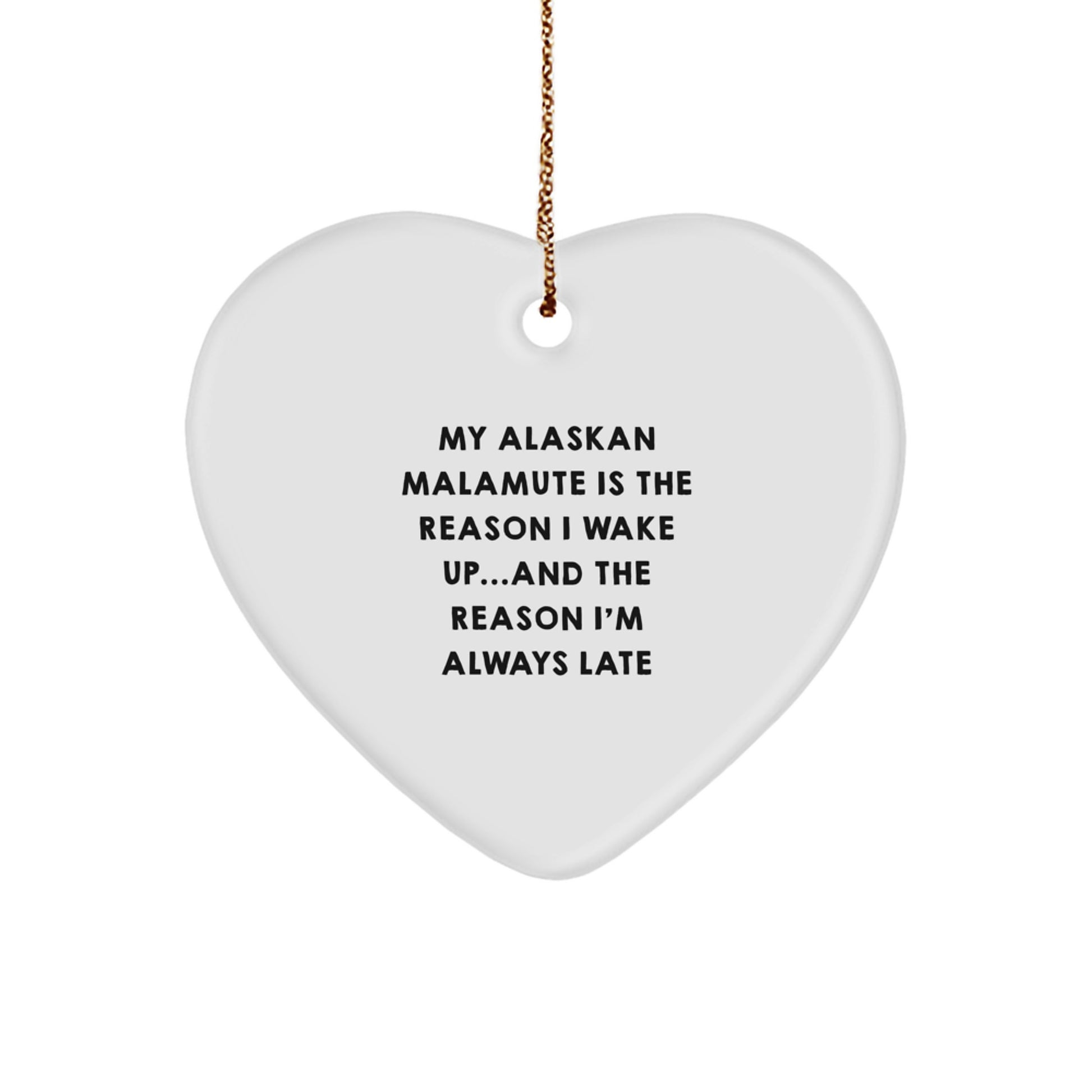 Funny Alaskan Malamute Dog Lover Christmas Unique Gift for Men, Heart Ornament, Gifts from Family to Friends, Alaskan Malamute Dog Heart Decoration, Christmas Unique Gifts - Image 1
