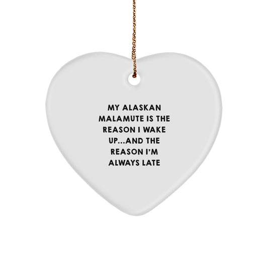 Funny Alaskan Malamute Dog Lover Christmas Unique Gift for Men, Heart Ornament, Gifts from Family to Friends, Alaskan Malamute Dog Heart Decoration, Christmas Unique Gifts - Image 1