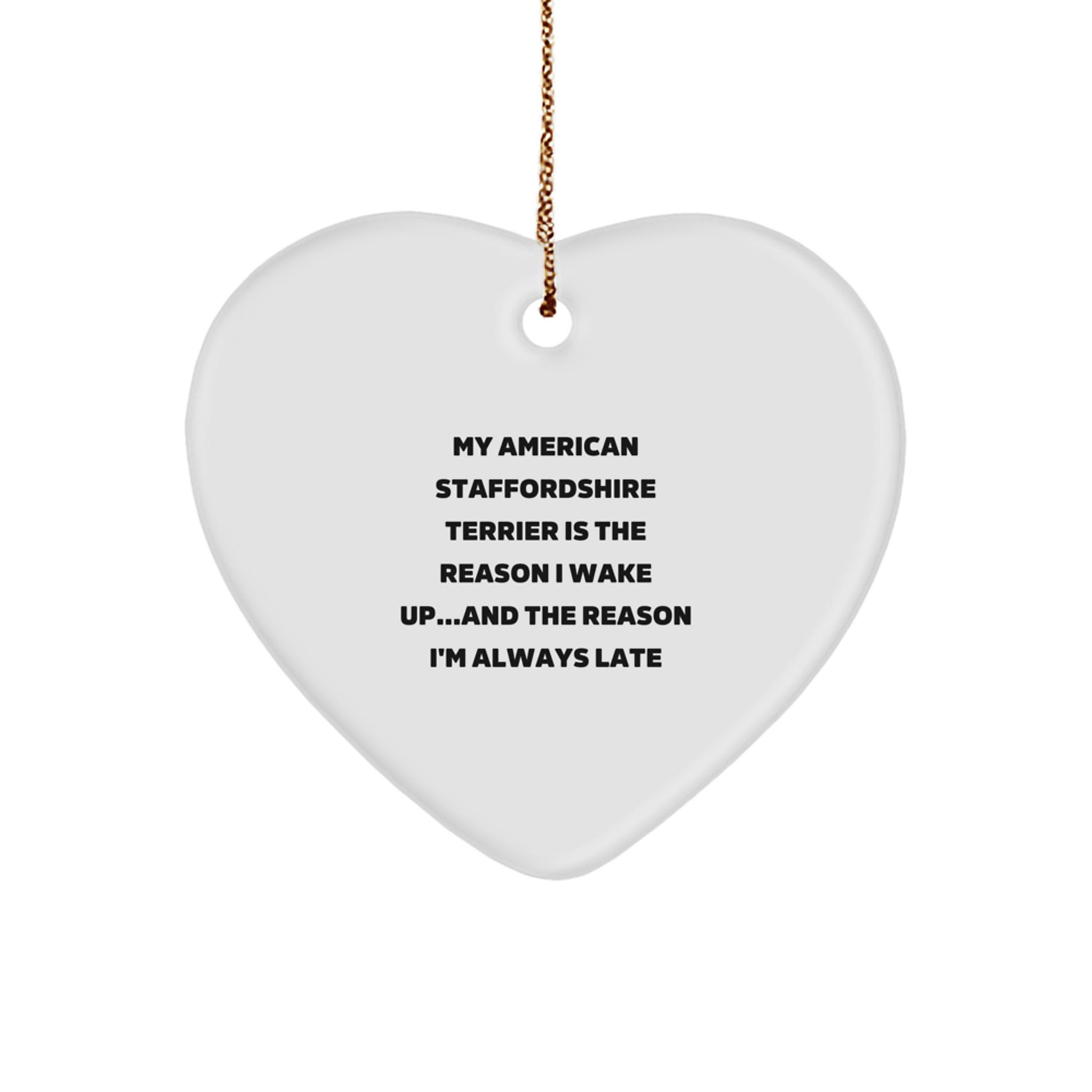 Funny American Staffordshire Terrier Dog Gifts, Heart Ornament for Christmas, American Staffordshire Terrier Dog Lovers, Gifts from Men, Women, Friends, and Family - Image 1