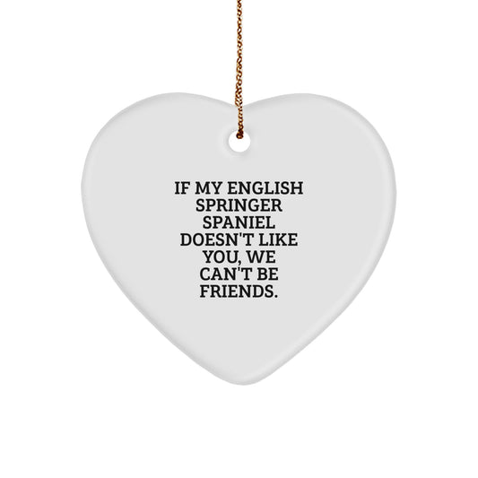 Funny English Springer Spaniel Dog Heart Ornaments Gifts from Men to English Springer Spaniel Dog Lovers - Christmas Unique - Image 1