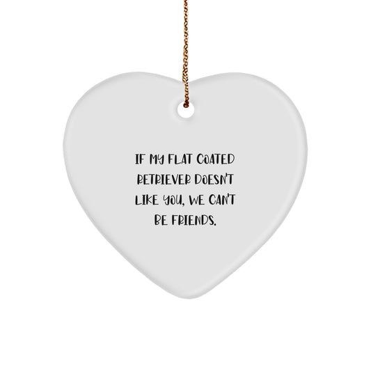 Funny Flat Coated Retriever Dog Lover Gifts from Men, Funny Heart Ornament for Flat Coated Retriever Dog Owners, Christmas Unique Gifts - Image 1