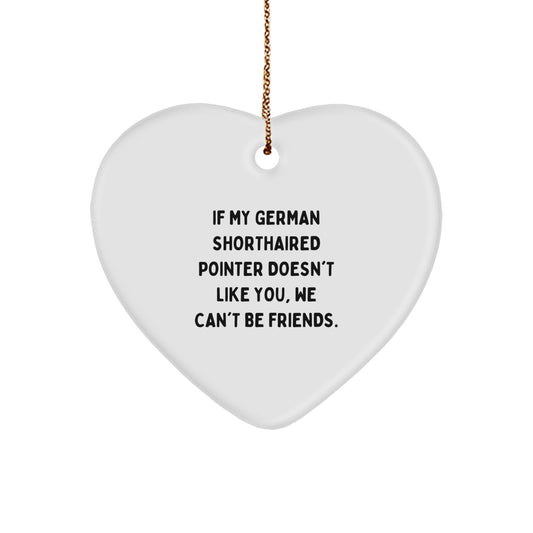Funny German Shorthaired Pointer Dog Christmas Unique Gifts from Men, Women, or Friends - Heart Ornament for German Shorthaired Pointer Dog Lovers, Dog Owners, and Animal Enthusiasts - Image 1
