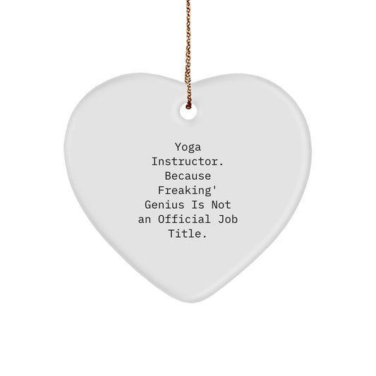Funny Quotes Heart Ornament for Yoga Instructor Gifts from Friends and Family, Yoga Teacher Heart Shaped Ornament, Christmas Unique Gifts for Yoga Lovers - Image 1