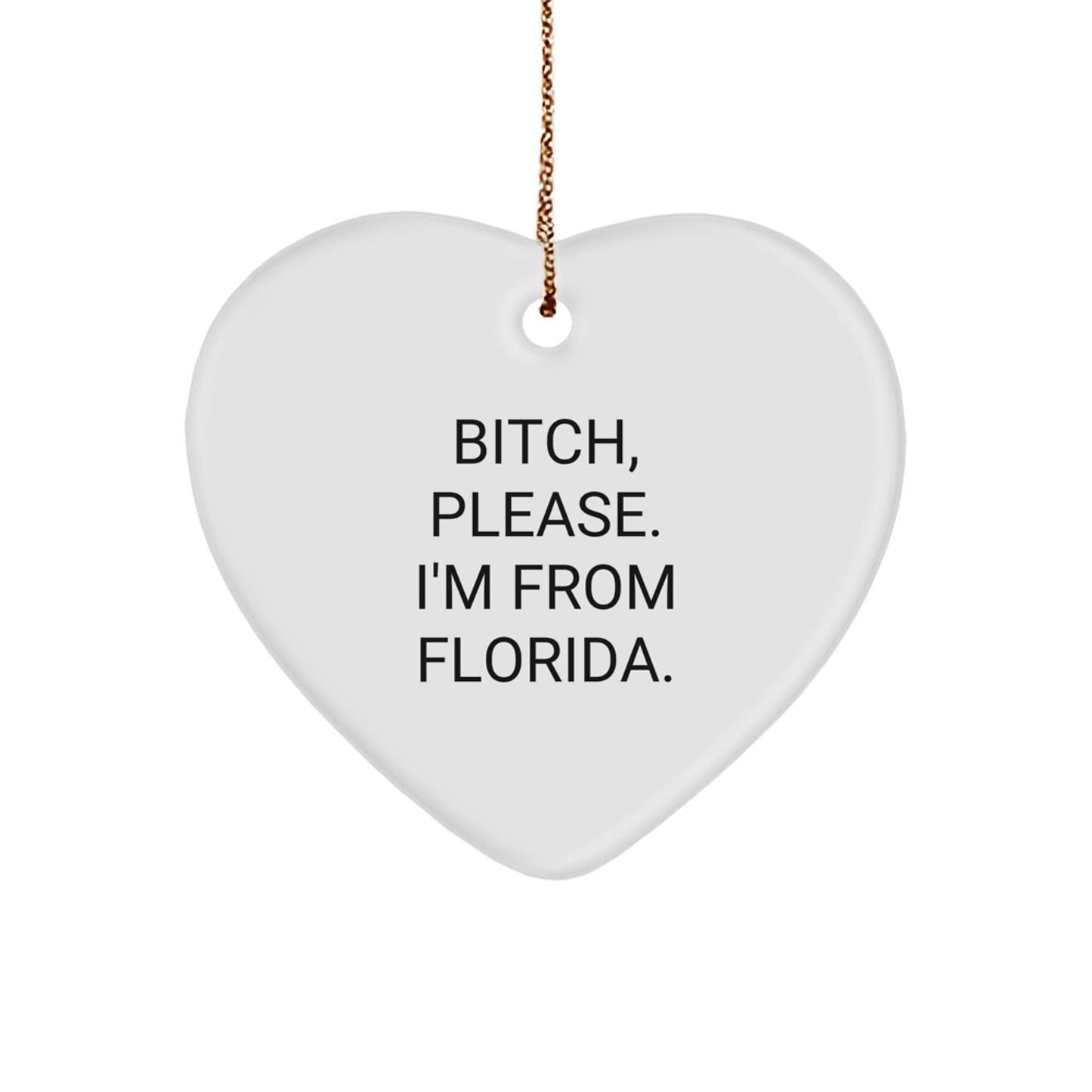 Funny Florida Heart Ornament Gifts from Friends and Family for Christmas Decorations - Image 1