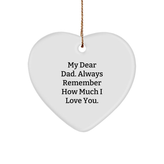 Heartfelt Dad Gifts from Family - 'My Dear Dad' Heart Ornament, Christmas Unique Gifts for Dads, Men, or Family Members - Image 1
