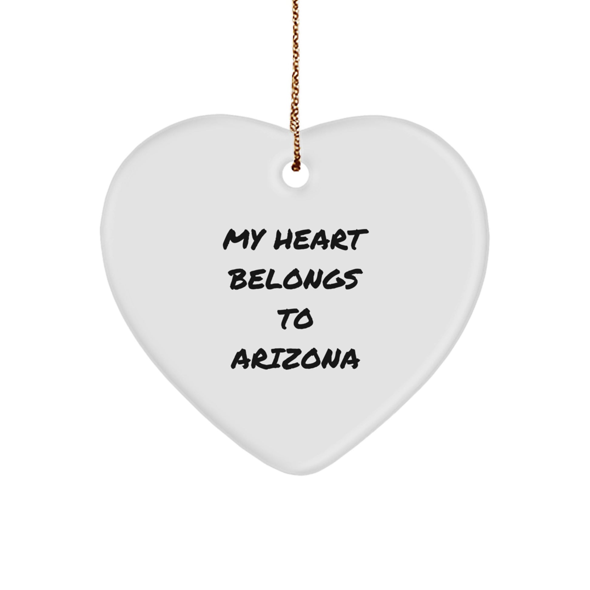 Arizona Heart Ornament, 'My Heart Belongs To Arizona' - Gifts for Arizona Fans, Christmas Unique Gifts from Friends, Family - Image 1