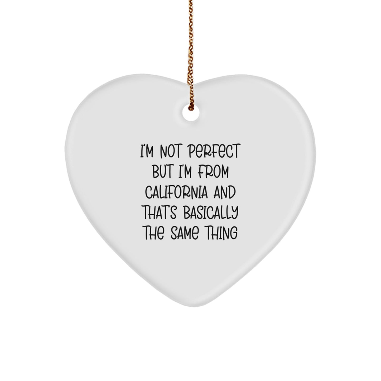 Funny California Gifts for Friends from Friends - California Heart Ornament with Sublimation Printing, Christmas Unique Gifts for Women from Women - Image 1