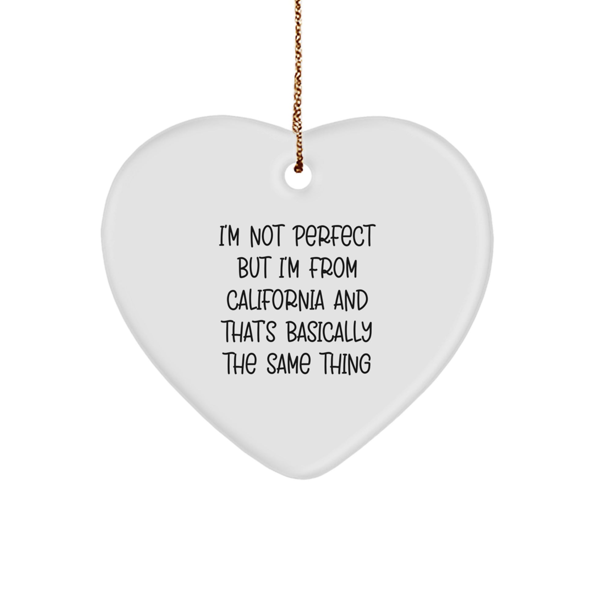 Funny California Gifts for Friends from Friends - California Heart Ornament with Sublimation Printing, Christmas Unique Gifts for Women from Women - Image 1