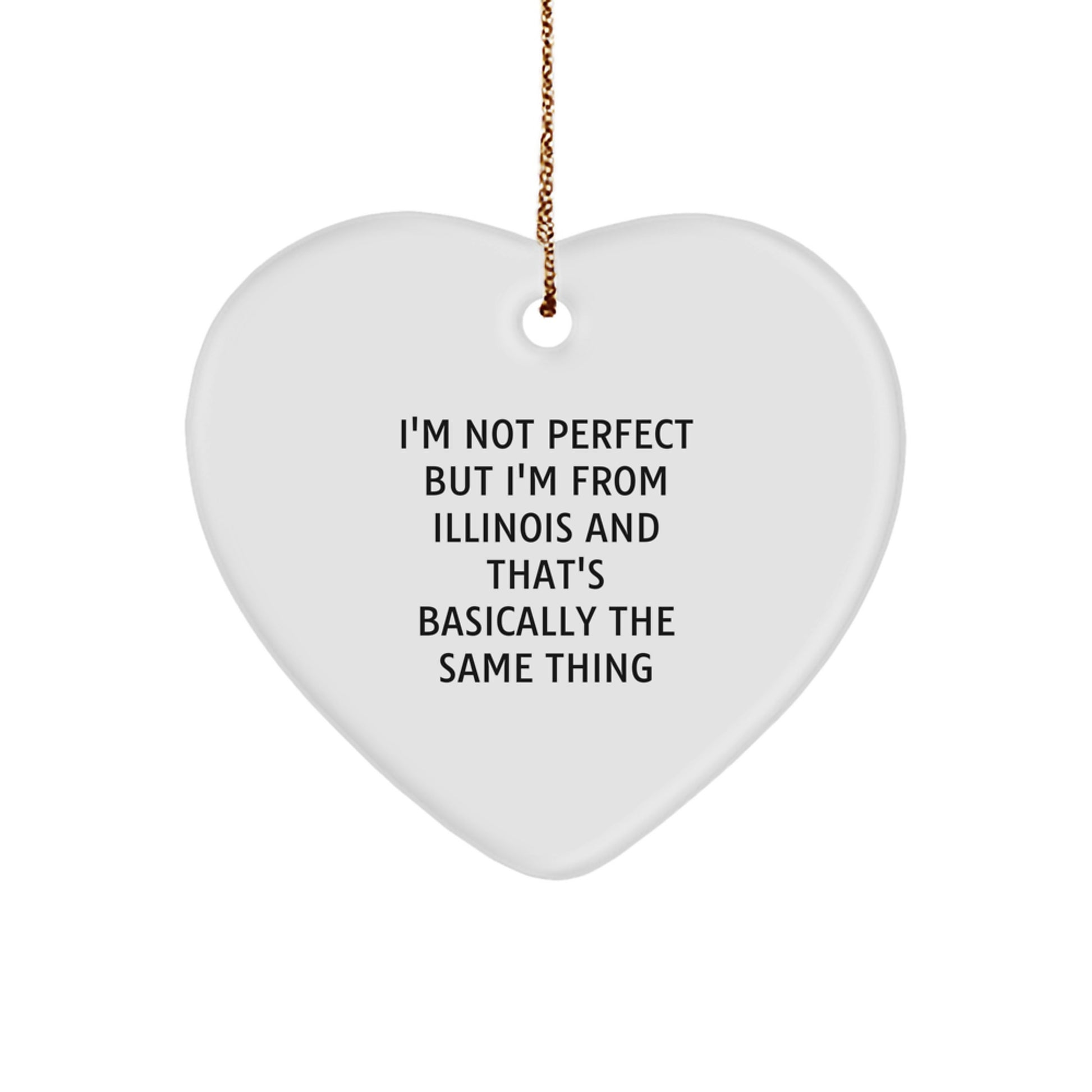 Funny Illinois Heart Ornament Gifts from Illinois for Family Friends - Christmas Unique Gifts Ideas - Image 1