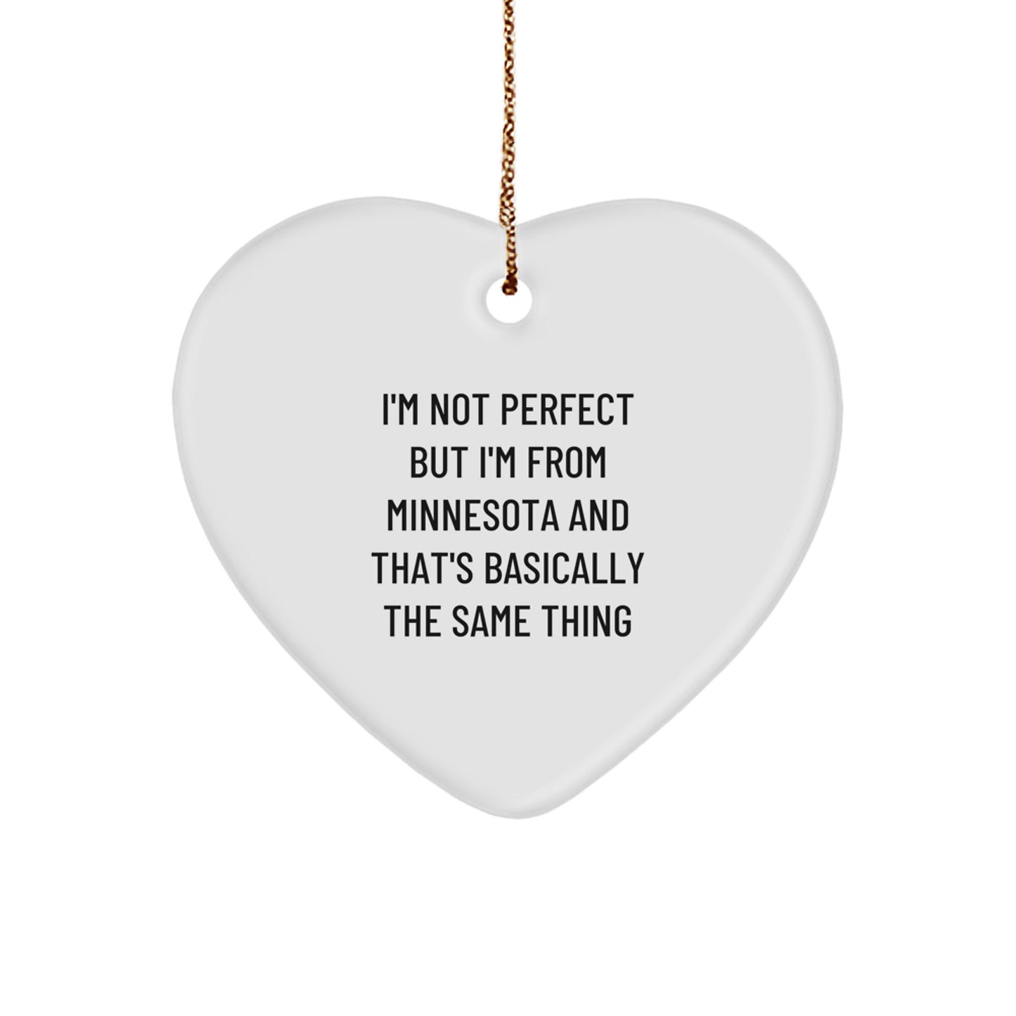 Funny Minnesota Heart Ornament Gifts from Friends, Family, or Coworkers to Men, Women, or Minnesota Enthusiasts This Christmas Unique Gifts - Image 1