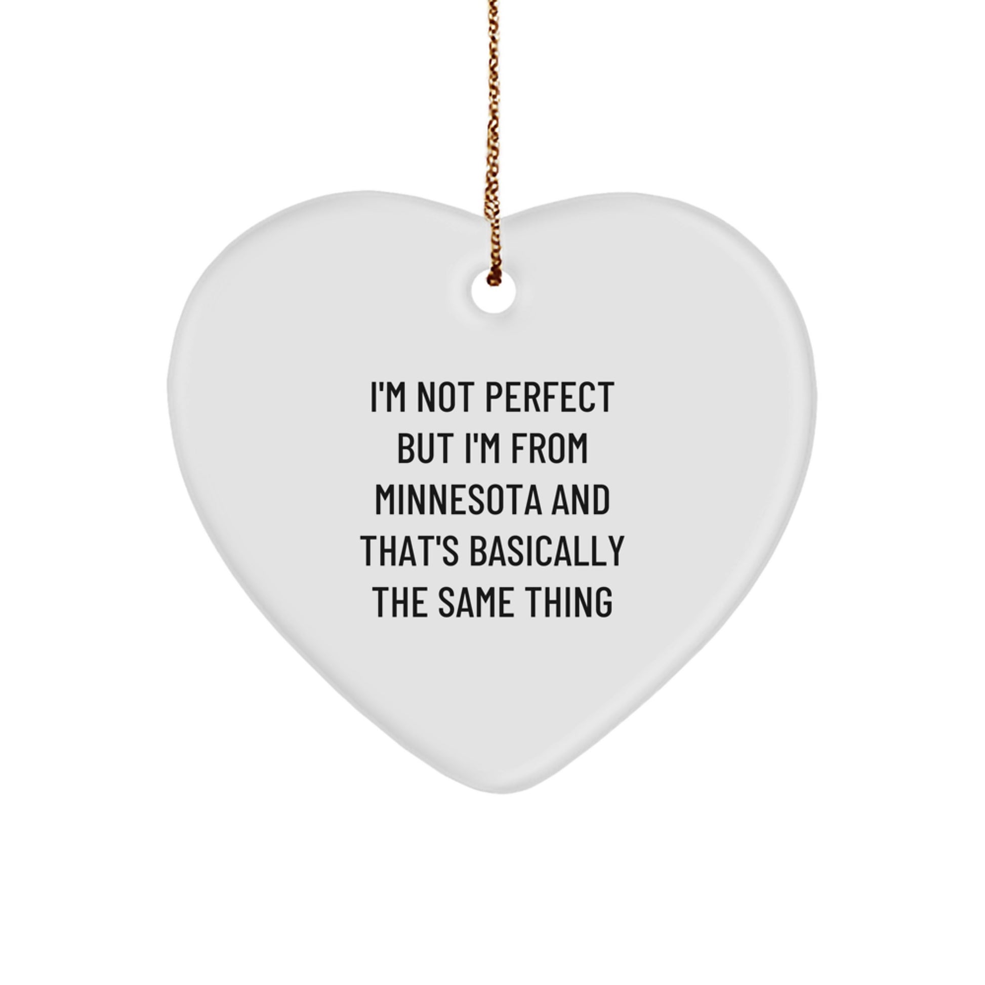 Funny Minnesota Heart Ornament Gifts from Friends, Family, or Coworkers to Men, Women, or Minnesota Enthusiasts This Christmas Unique Gifts - Image 1
