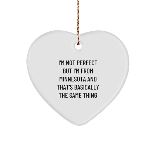 Funny Minnesota Heart Ornament Gifts from Friends, Family, or Coworkers to Men, Women, or Minnesota Enthusiasts This Christmas Unique Gifts - Image 1