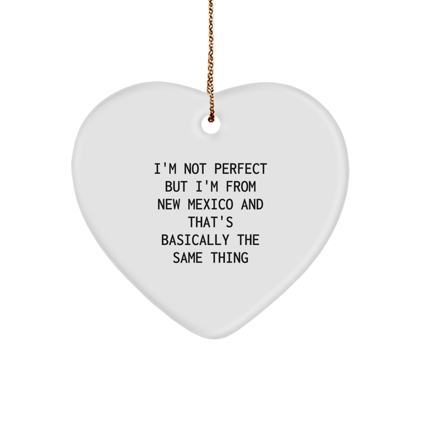 New Mexico Christmas Unique Gifts from Friends for New Mexico Enthusiasts Heart Ornament - Image 1