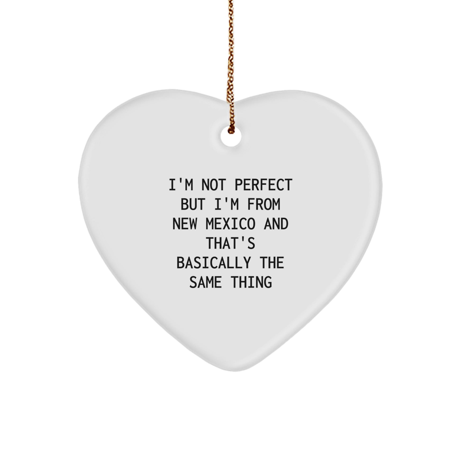 New Mexico Christmas Unique Gifts from Friends for New Mexico Enthusiasts Heart Ornament - Image 1