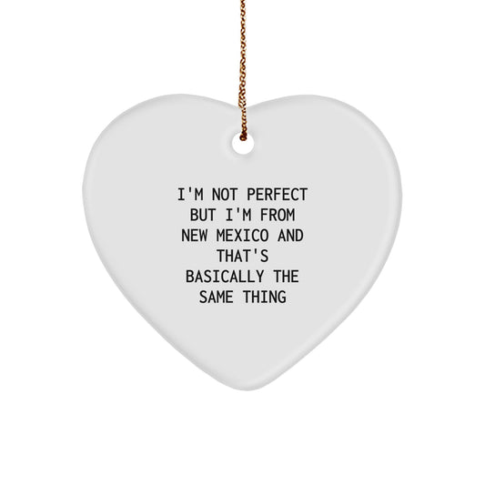 New Mexico Christmas Unique Gifts from Friends for New Mexico Enthusiasts Heart Ornament - Image 1