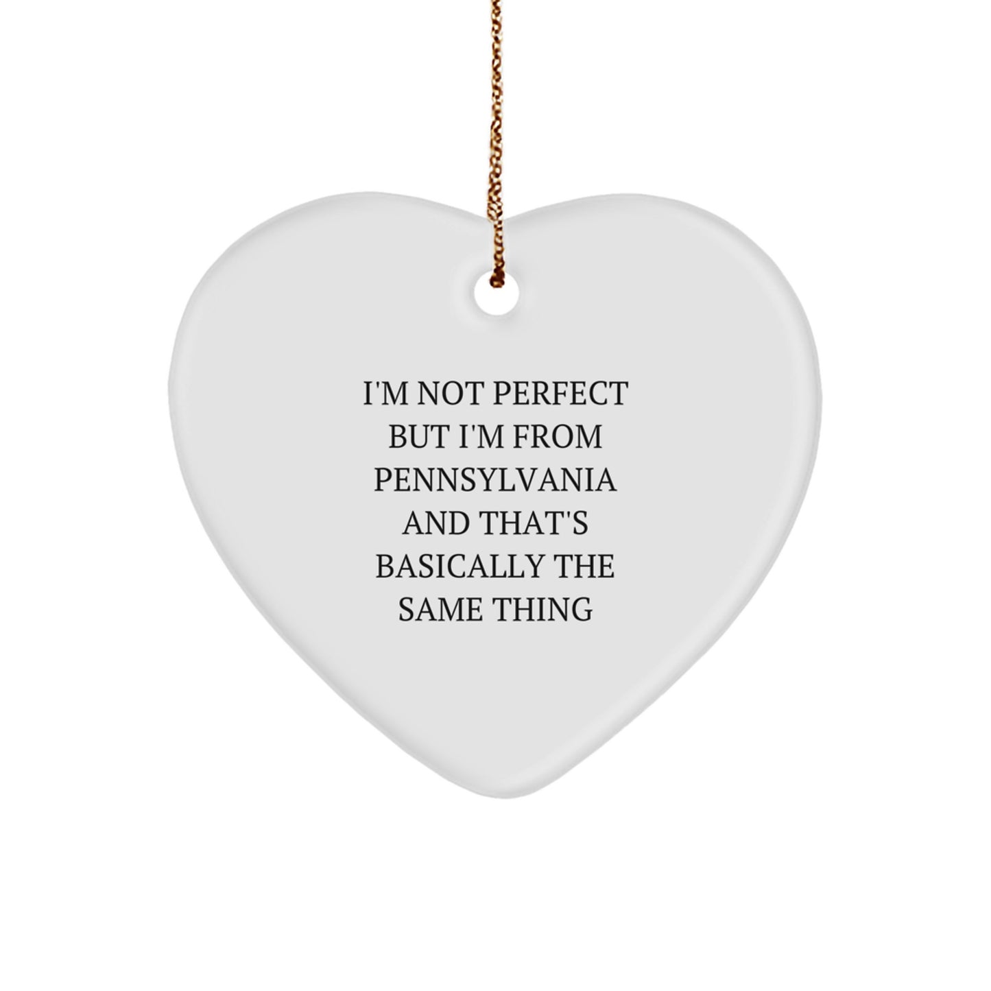 Funny Pennsylvania Heart Ornament Gifts from Men to Women Friends Family - Christmas Unique Gifts - Image 1