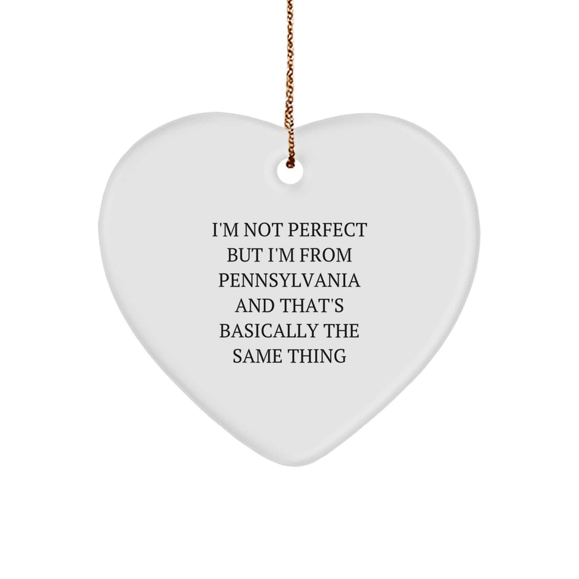 Funny Pennsylvania Heart Ornament Gifts from Men to Women Friends Family - Christmas Unique Gifts - Image 1