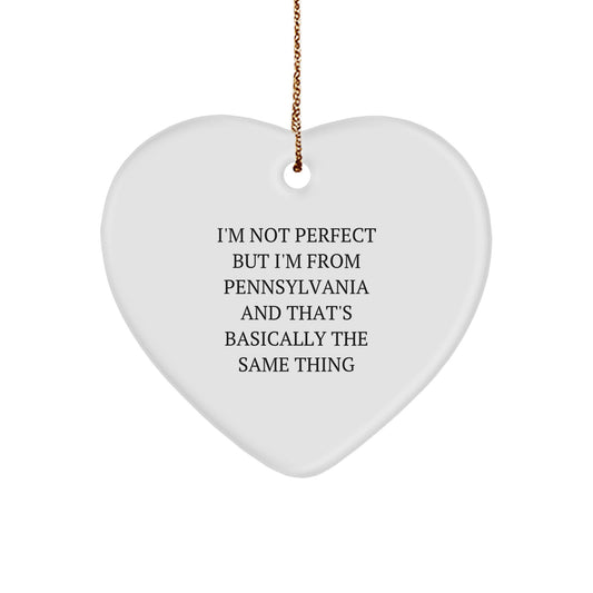 Funny Pennsylvania Heart Ornament Gifts from Men to Women Friends Family - Christmas Unique Gifts - Image 1