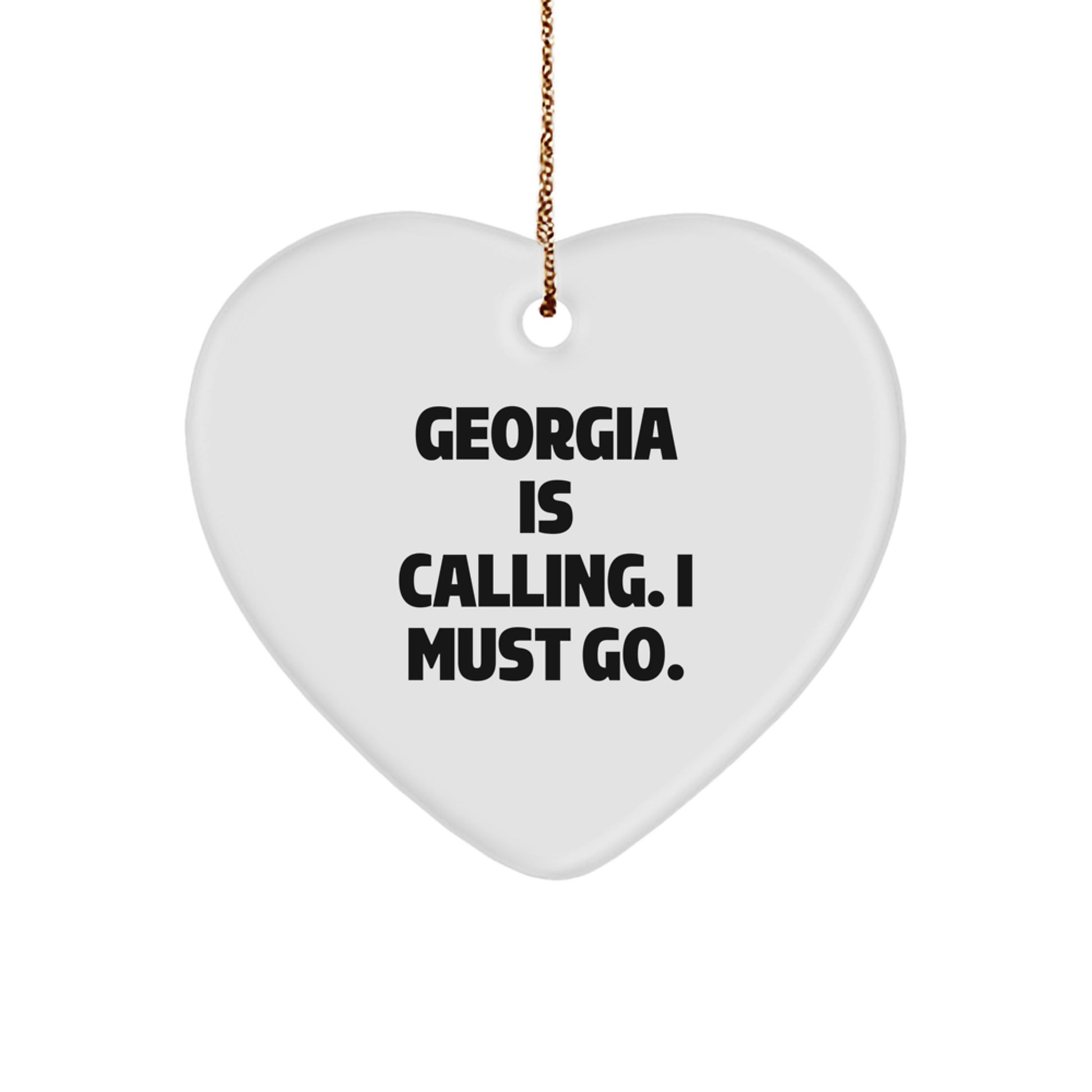 Georgia Calling Gifts from Friends for Georgia Unique Heart Ornament - Image 1