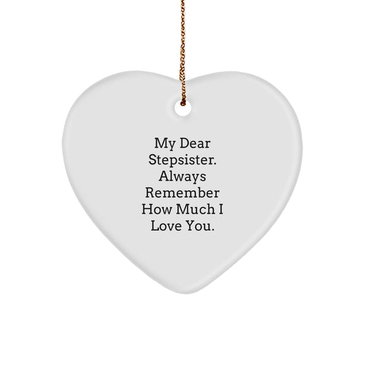 Funny Stepsister Heart Ornament Gifts from Men to Women Friends Family - Christmas Unique Gifts for Stepsister - Image 1