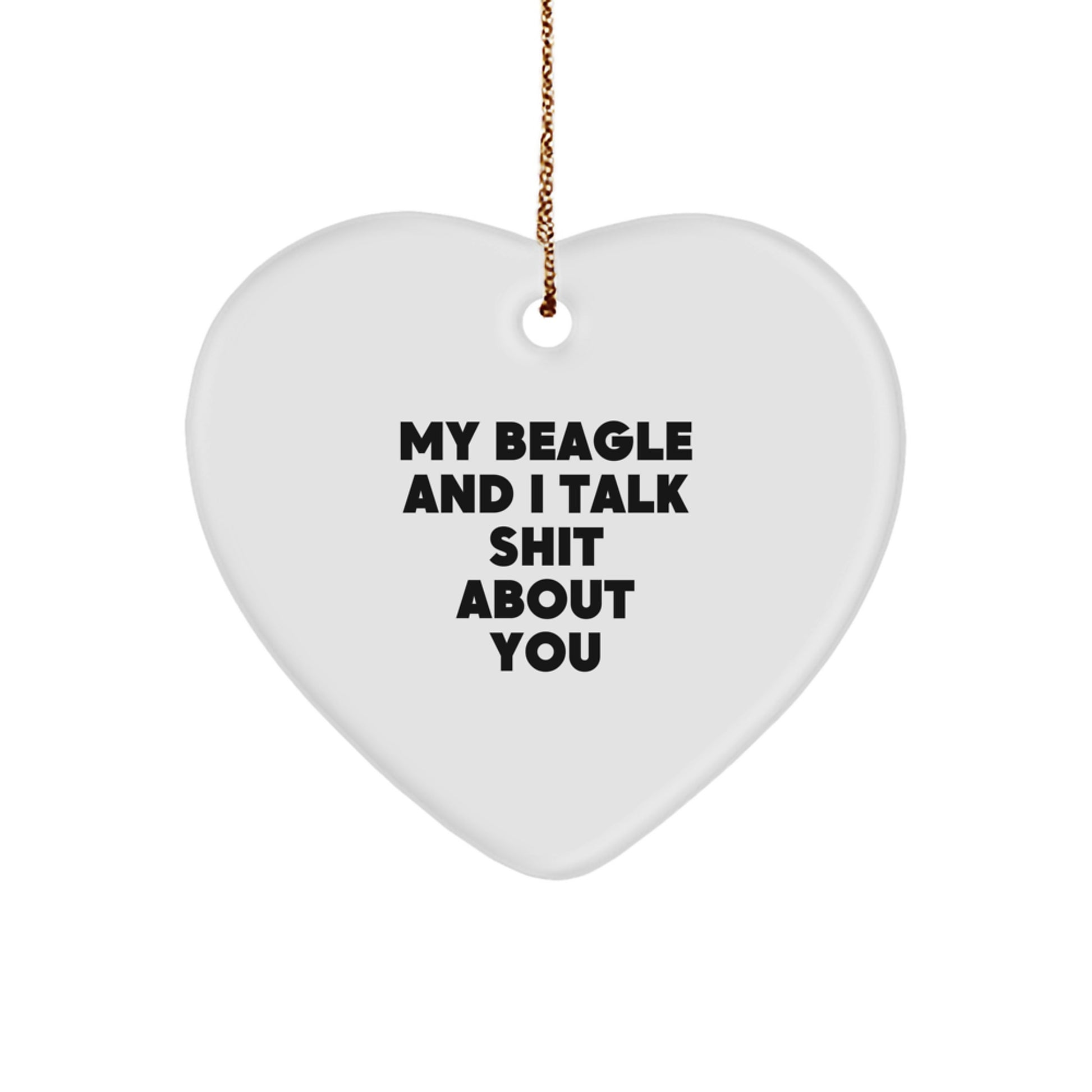 Funny Beagle Dog Heart Ornament Gifts from Friends and Family for Christmas Unique Presents - Image 1