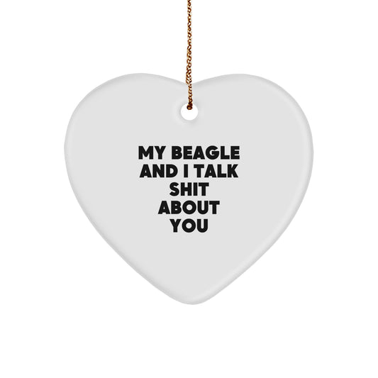 Funny Beagle Dog Heart Ornament Gifts from Friends and Family for Christmas Unique Presents - Image 1