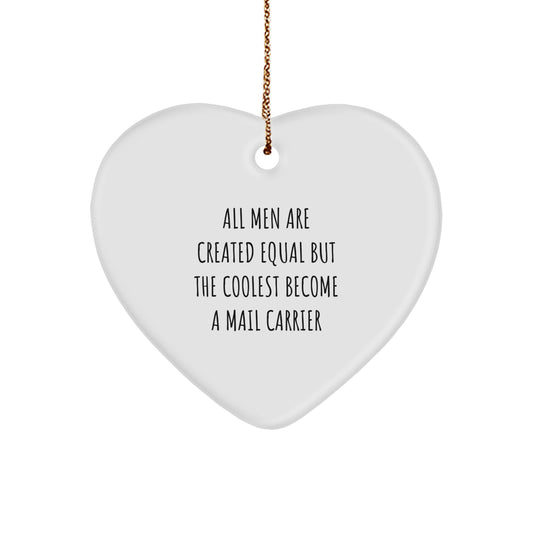 Funny Mail Carrier Gifts from Men to Family - Heart Ornament for Christmas Unique Gifts - Image 1