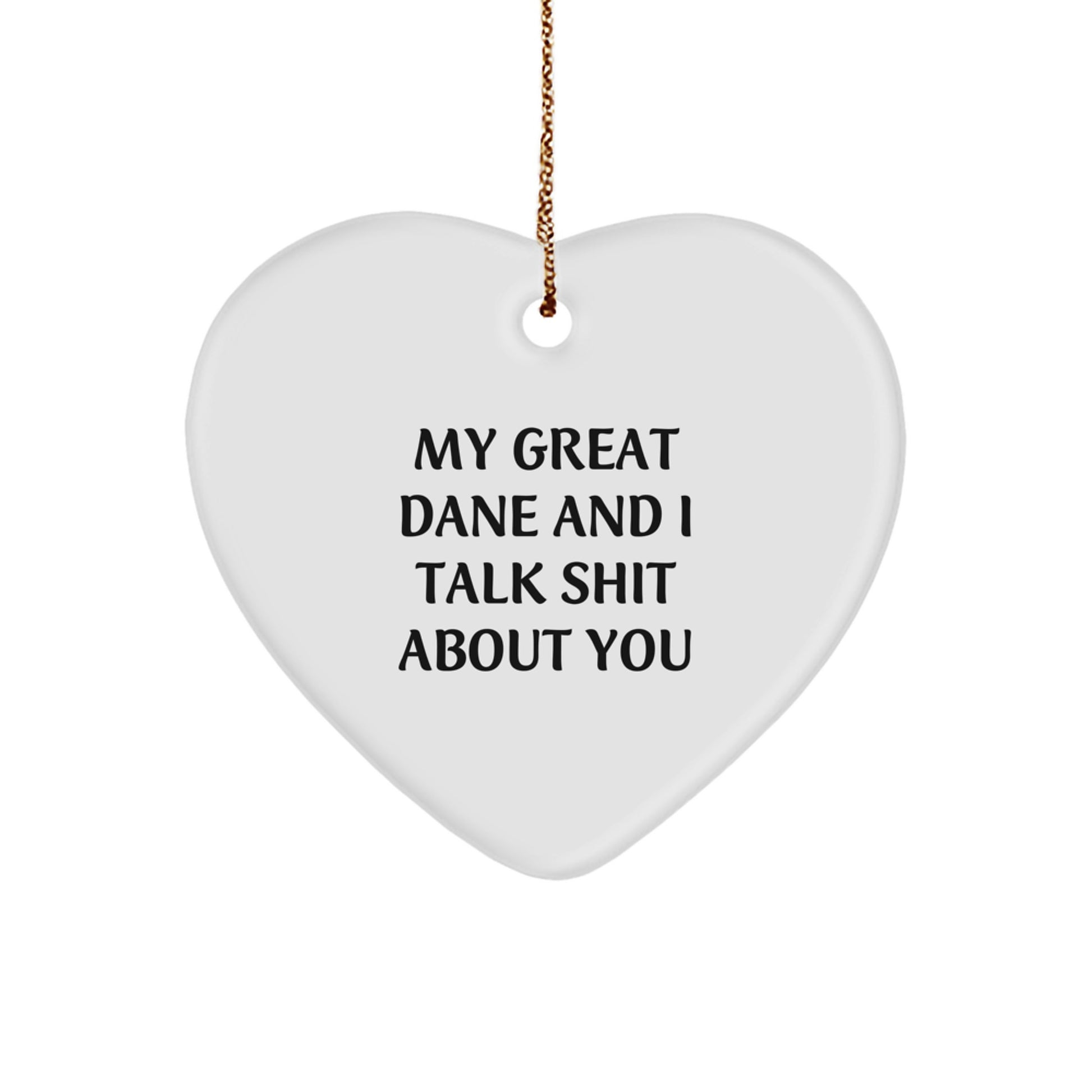 Funny Great Dane Dog Heart Ornament Gifts from Men to Friends, Great Dane Dog Lover Christmas Unique Gifts, Great Dane Dog Christmas Ornament - Image 1