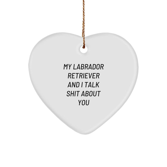 Funny Labrador Retriever Dog Gifts for Men Women Friends - Christmas Unique Gifts from Family with Heart Ornament - Image 1