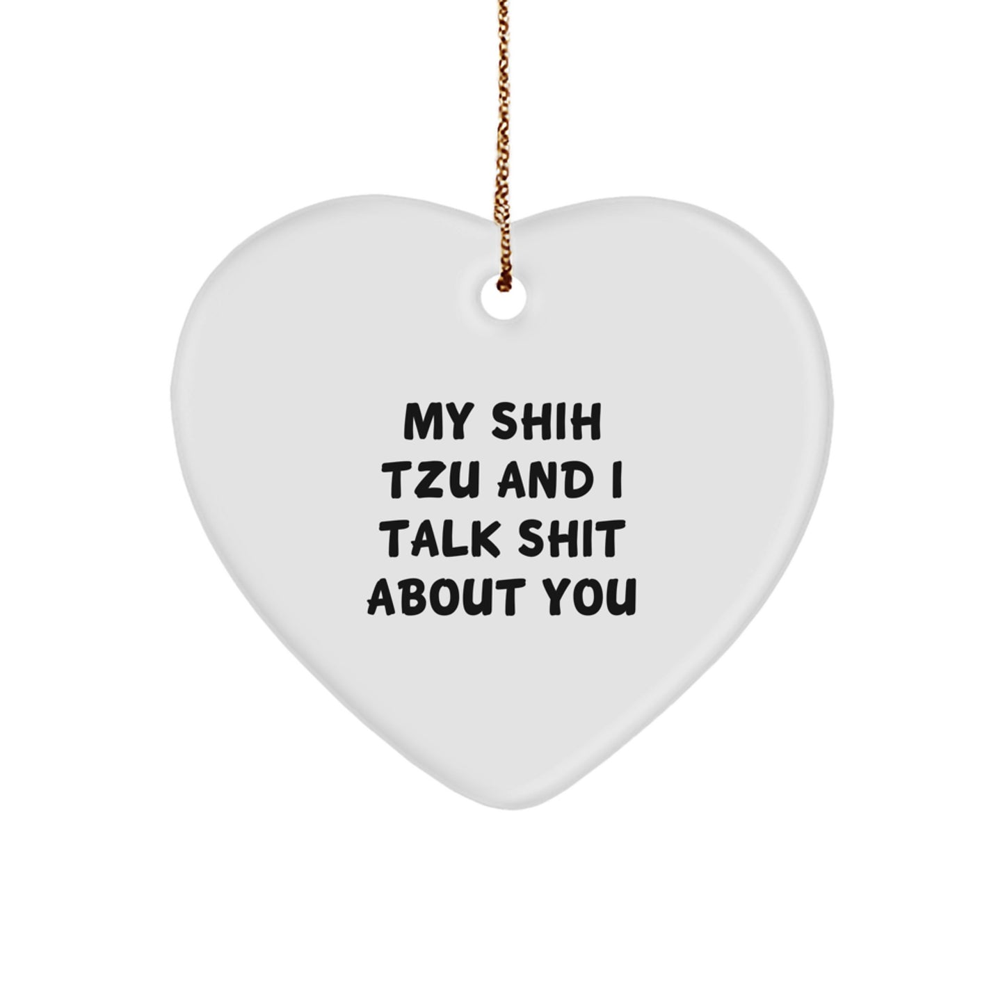 Funny Shih Tzu Dog Heart Ornament Gifts from Friends, Coworkers or Family for Christmas - Image 1